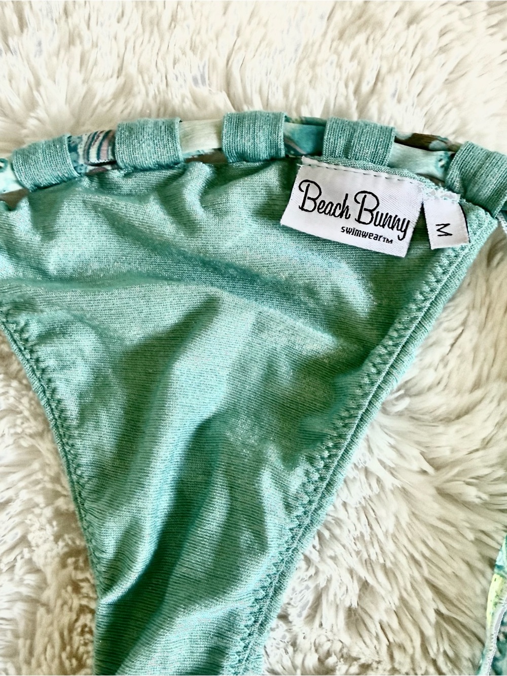 Top only Beach Bunny Teal & Paisley Print Halter Bikini - Picture 3 of 3